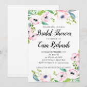 Couleur d'eau rose - Invitation de douche nuptiale (Devant / Derrière)