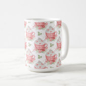COULEUR D'EAU ROSE & TASSES BLANCHES AVEC CRÈME LA (Devant droit)