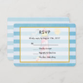 Couleur d'eau rouge clair phare mariage RSVP (Devant / Derrière)