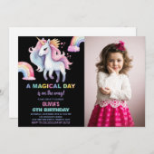 Couleur d'eau Unicorn Anniversaire Invitations ave (Devant / Derrière)