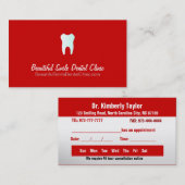 Couleur dentaire de cartes de rendez-vous de (Devant / Derrière)