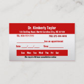 Couleur dentaire de cartes de rendez-vous de (Dos)