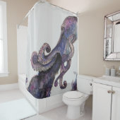 Couleur du rideau de douche cosmique octopus (En situation)