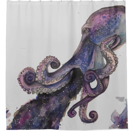 Couleur du rideau de douche cosmique octopus (Devant)