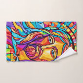 Couleur éclatée : Belle peinture Jésus (Serviette à main)