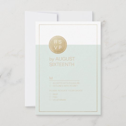 Couleur éditable minimaliste mariage moderne RSVP (Devant)