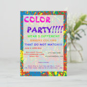 Couleur Fête Hot Mess Invitation Multicolor Blast (Debout devant)