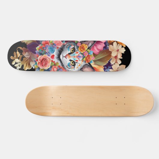 Couleur Fleur sauvage & Kitten Motif Skateboard (Horz)