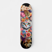 Couleur Fleur sauvage & Kitten Motif Skateboard (Devant)