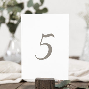 Couleur gris minimaliste Numéro de table 5