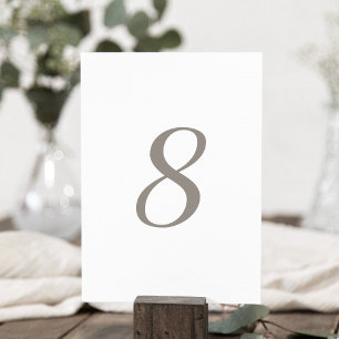 Couleur gris minimaliste Numéro de table 8