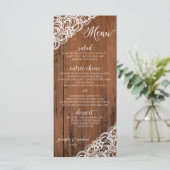 COULEUR LACE ÉDITABLE Menu Mariage bois rustique (Debout devant)