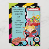 Couleur mignonne et multi, invitation de fille (Devant / Derrière)