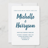 Couleur minimale | Bleu | FAIRE-PART DE MARIAGE (Devant)