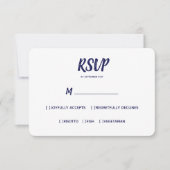 Couleur minimale bleu marine | Mariage RSVP Meal C (Devant)