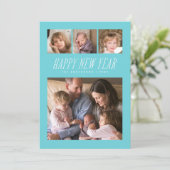 Couleur modifiable Bonne année Carte photo (Debout devant)