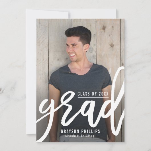 Couleur modifiable Brossé Graduation Invitation (Devant)