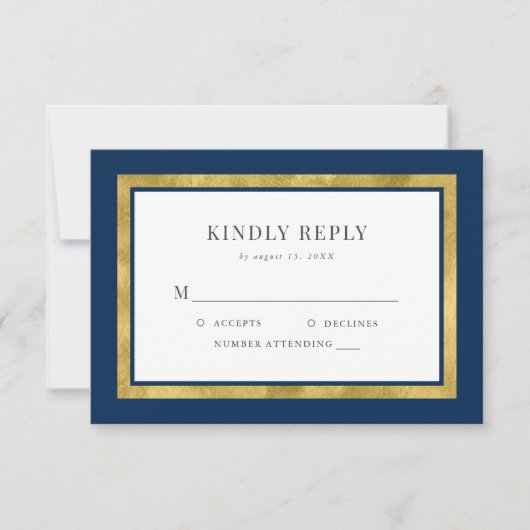 Couleur modifiable Classic Gold Wedding RSVP (Devant)