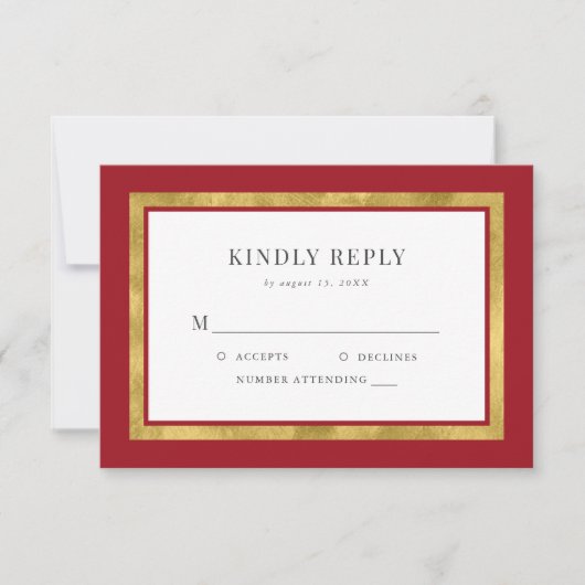 Couleur modifiable Classic Gold Wedding RSVP (Devant)
