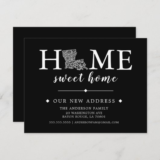 Couleur modifiable LOUISIANA Moving Faire-part (Devant / Derrière)