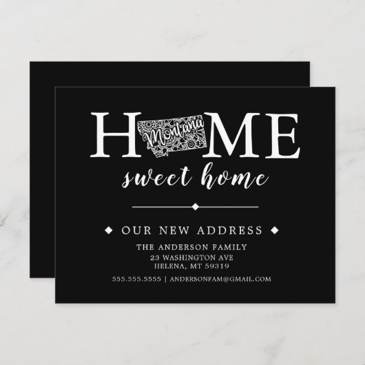 Couleur modifiable MONTANA Moving Faire-part (Devant / Derrière)