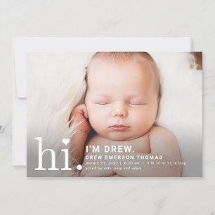 Couleur modifiable Precious Hi Baby Faire-part de 