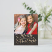 COULEUR MODIFIÉE Joyeuse Carte postale de Noël (Debout devant)