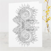 couleur moi abstraite doodle carte de voeux (Fleur jaune)