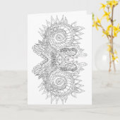 couleur moi abstraite doodle carte de voeux (Fleur jaune)