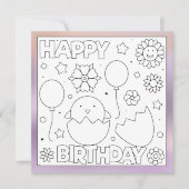 Couleur moi Joyeux oiseau d'anniversaire | Carte d (Devant)