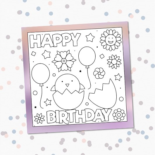 Couleur moi Joyeux oiseau d'anniversaire | Carte d