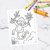 Couleur moi mignon singe | Cartes d'activités pour