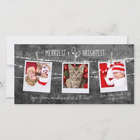 Couleur monochrome Pop Merriest Holiday 3 Carte ph (Devant)