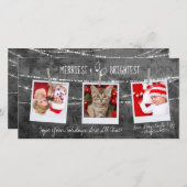 Couleur monochrome Pop Merriest Holiday 3 Carte ph (Devant / Derrière)