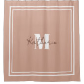 Couleur Monogramme Blush Rose Douche Rideau D3A592 (Devant)