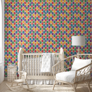 Couleur Motif Diamant Rideau Mur et Papier Peint
