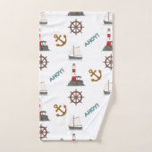 Couleur Motif illustrative de voile sur blanc (Serviette à main)