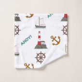Couleur Motif illustrative de voile sur blanc (Gant de toilette)