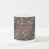 Couleur motif noir fleur sauvage pavot tasse de ca (Centre)