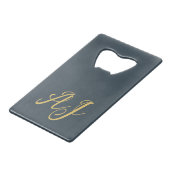 Couleur Or Charbon Monogramme Initiale Professionn (Devant Angle)