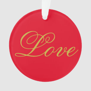 Couleur or Script Red Love Mariage Calligraphie