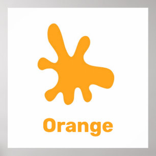 Couleur orange avec poster de mots