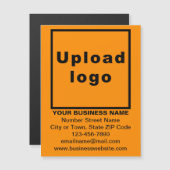 Couleur orange Carte de visite magnétique de 4,25  (Devant / Derrière)