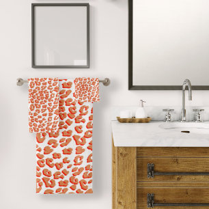 Couleur orange et Empreinte de léopard blanc