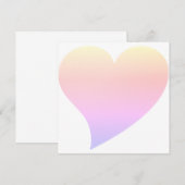 Couleur pastel agréable grand coeur carte moderne (Devant / Derrière)