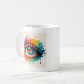 Couleur Peint Abstrait Café Mug (Devant gauche)