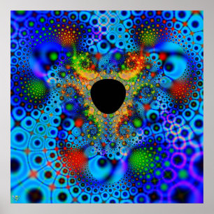 Couleur perdue. impression d'affiche trou fractal