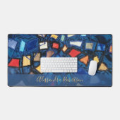 Couleur Personnalisée Aspect Vitrail Abstrait Bleu (Clavier et souris)