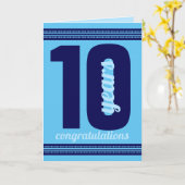 Couleur personnalisée Carte anniversaire de 10 ans (Fleur jaune)