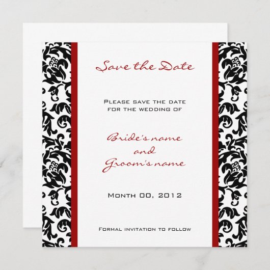 Couleur personnalisée Enregistrer les cartes Date (Devant / Derrière)